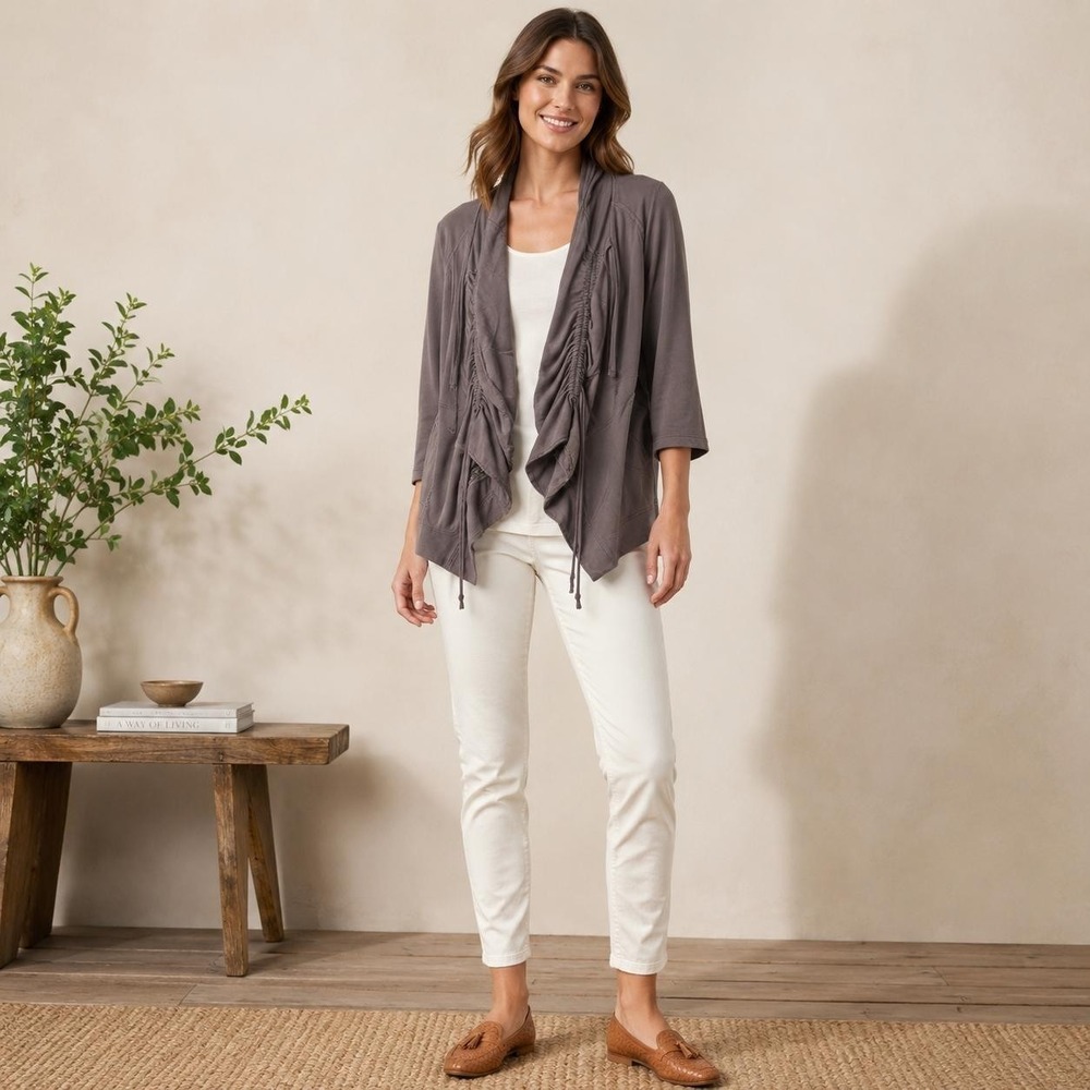 PRAIRIE UNDERGROUND Womens Jacket‎ SMALL 100% Organic Cotton Open Front USA MADE